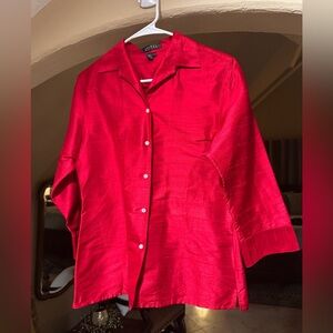 Ralph Lauren Vibrant Red Silk Blouse
